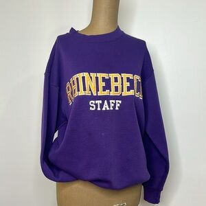 Vintage Lee 💜 Rhinebeck, NY Staff Custom Letterman Pullover Sweatshirt As-Is